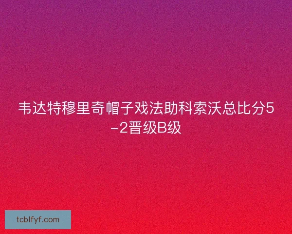 韦达特穆里奇帽子戏法助科索沃总比分5-2晋级B级 韦达特穆里奇帽子戏法助科索沃总比分5-2晋级B级