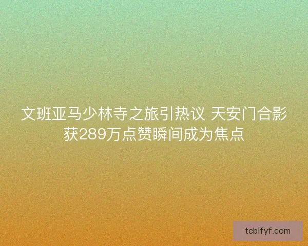 文班亚马少林寺之旅引热议 天安门合影获289万点赞瞬间成为焦点 文班亚马少林寺之旅引热议 天安门合影获289万点赞瞬间成为焦点